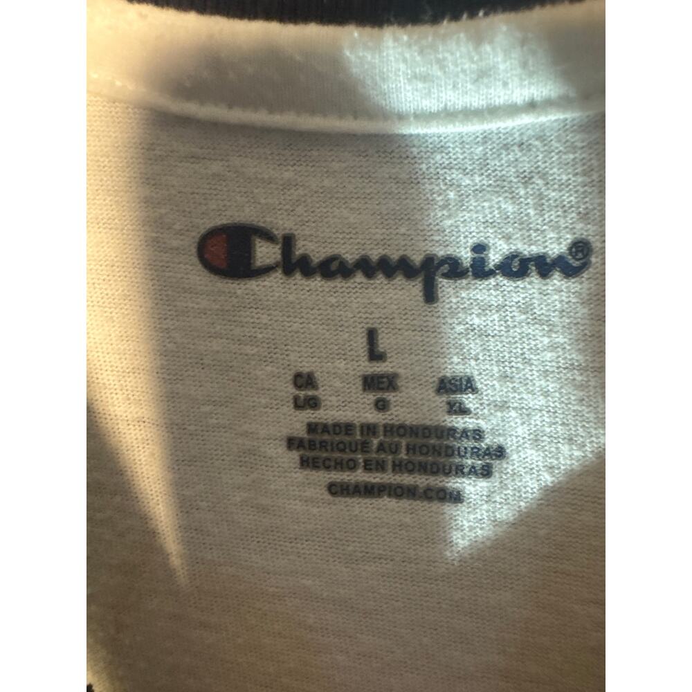 Champion US Naval Academy Ringer T-Shirt White Navy Blue Spellout Men's Large - Picture 4 of 7